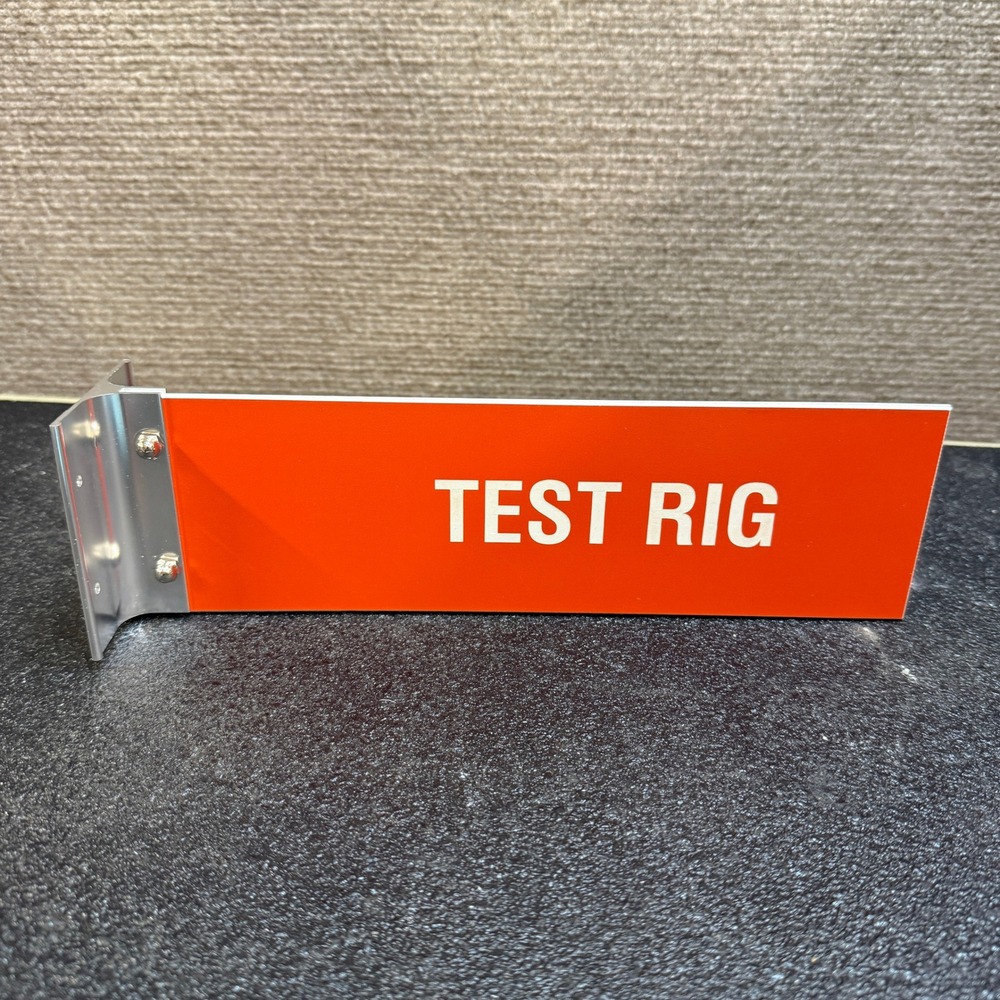 Test Rig Wall Mount Projecting Corridor Sign 3x10" Red & White w/ Bracket Doubl
